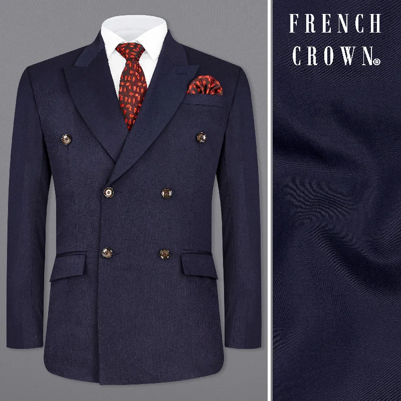 Shop now and save up to 40% on men’s wardrobe essentials. Navy Subtle Sheen Wool Blend Double Breasted Blazer Shop now and save up to 40% on men’s wardrobe essentials. Navy Subtle Sheen Wool Blend Double Breasted Blazer