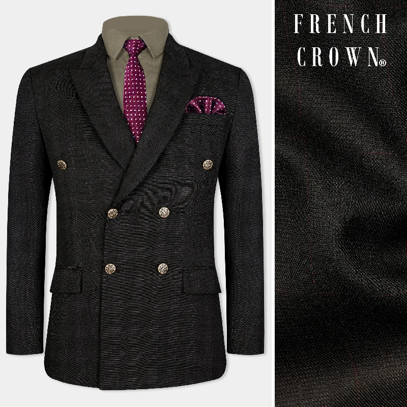 Seasonal discounts on stylish clothes – Perfect for any occasion! Onyx Black Subtle Plaid Wool rich Double Breasted Blazer Seasonal discounts on stylish clothes – Perfect for any occasion! Onyx Black Subtle Plaid Wool rich Double Breasted Blazer