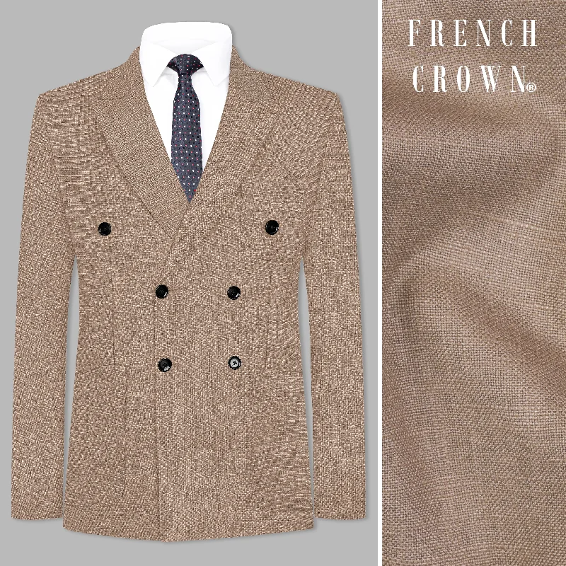 Shop the best in men’s fashion for less – limited-time sale! Oyster Brown Luxurious Linen Double Breasted Sports Blazer Shop the best in men’s fashion for less – limited-time sale! Oyster Brown Luxurious Linen Double Breasted Sports Blazer