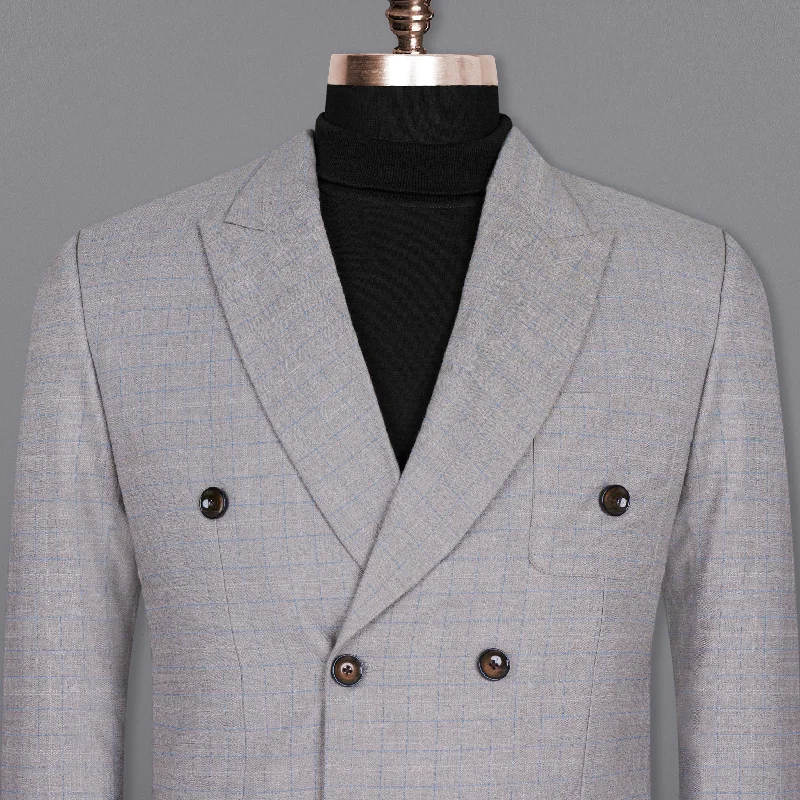 Get stylish outfits for every occasion – Shop now and save!  Pale Slate Plaid Double-breasted Woolrich Sports Blazer