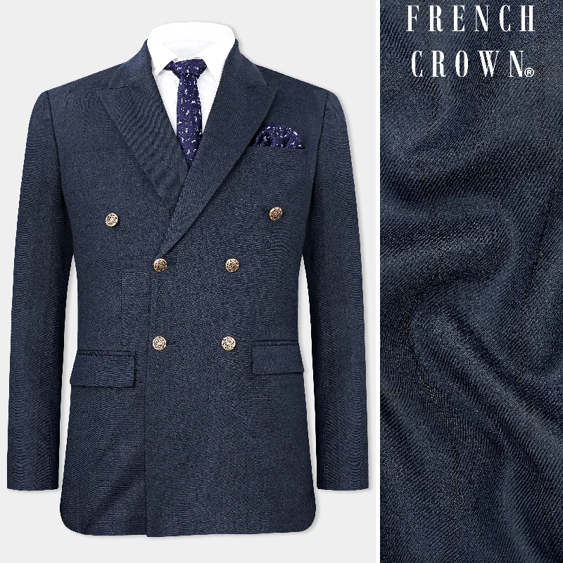 Men’s fashion just got more affordable – shop now! Shark Navy Blue Subtle Windowpane Double-Breasted Blazer Men’s fashion just got more affordable – shop now! Shark Navy Blue Subtle Windowpane Double-Breasted Blazer