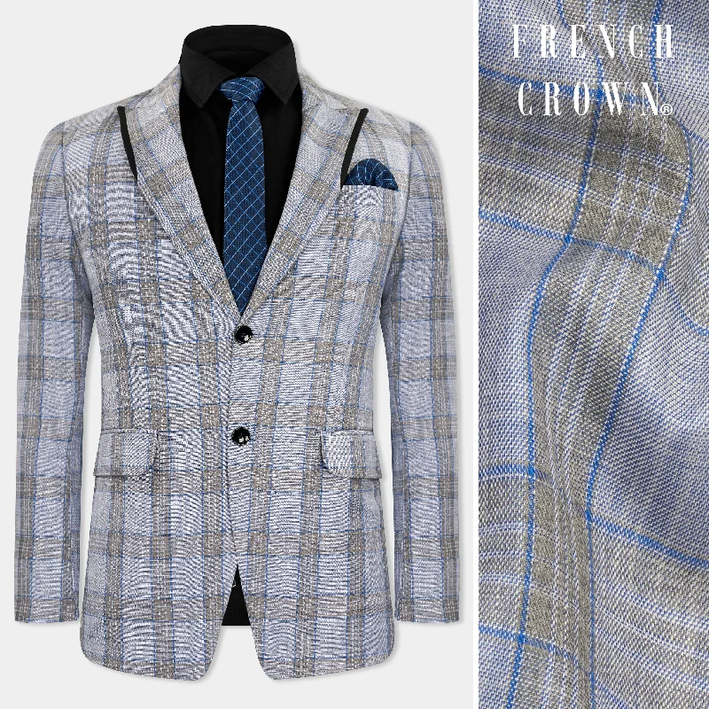 Shop fashion favorites at discounted prices – Limited time offer. Slate Gray with Tapa Brown Plaid Wool Rich Designer Blazer Shop fashion favorites at discounted prices – Limited time offer. Slate Gray with Tapa Brown Plaid Wool Rich Designer Blazer