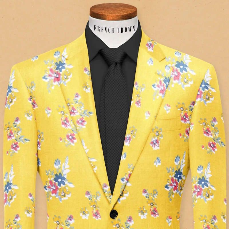 Shop the latest men's clothing trends at a fraction of the price. Sunshine yellow Flower Print Designer Blazer Shop the latest men's clothing trends at a fraction of the price. Sunshine yellow Flower Print Designer Blazer