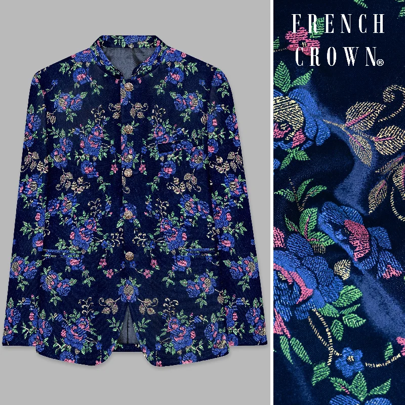 Flash discounts on men’s clothing – Don’t miss out! Tangaroa Blue And Mauvelous Pink Velvet Multicolour Floral Jacquard Weave Bandhgala Jodhpuri Flash discounts on men’s clothing – Don’t miss out! Tangaroa Blue And Mauvelous Pink Velvet Multicolour Floral Jacquard Weave Bandhgala Jodhpuri