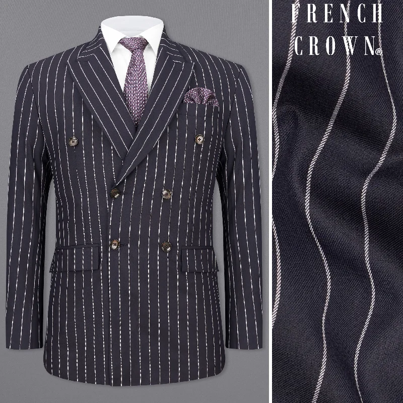 Exclusive discounts on all types of clothing – Shop now! Thunder Black and White Striped Double-Breasted Blazer Exclusive discounts on all types of clothing – Shop now! Thunder Black and White Striped Double-Breasted Blazer