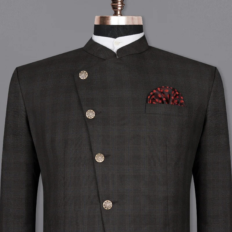 Men’s fashion sale – new deals added every day! Thunder brown Plaid Cross Placket Bandhgala Wool Rich Blazer Men’s fashion sale – new deals added every day! Thunder brown Plaid Cross Placket Bandhgala Wool Rich Blazer