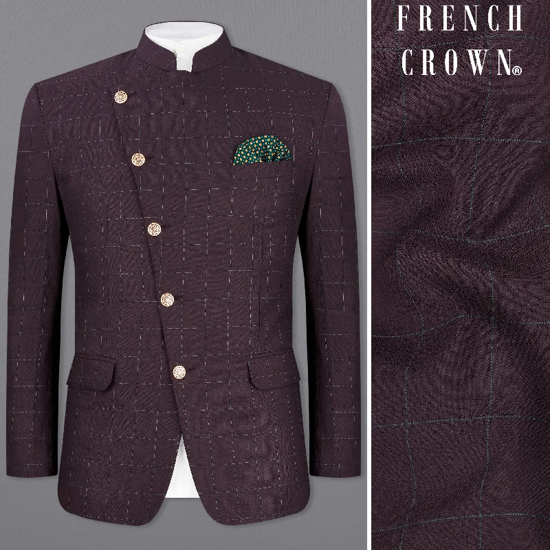 Huge deals on men’s clothing – Limited-time only! Thunder Maroon Windowpane Cross Placket Bandhgala Blazer Huge deals on men’s clothing – Limited-time only! Thunder Maroon Windowpane Cross Placket Bandhgala Blazer