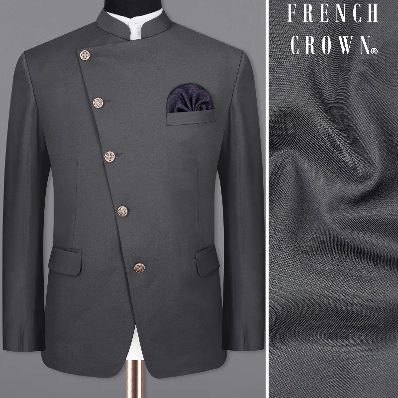 Time to shop! Men’s clothing deals you can’t resist. Vampire Gray Cross Placket Bandhgala Blazer Time to shop! Men’s clothing deals you can’t resist. Vampire Gray Cross Placket Bandhgala Blazer