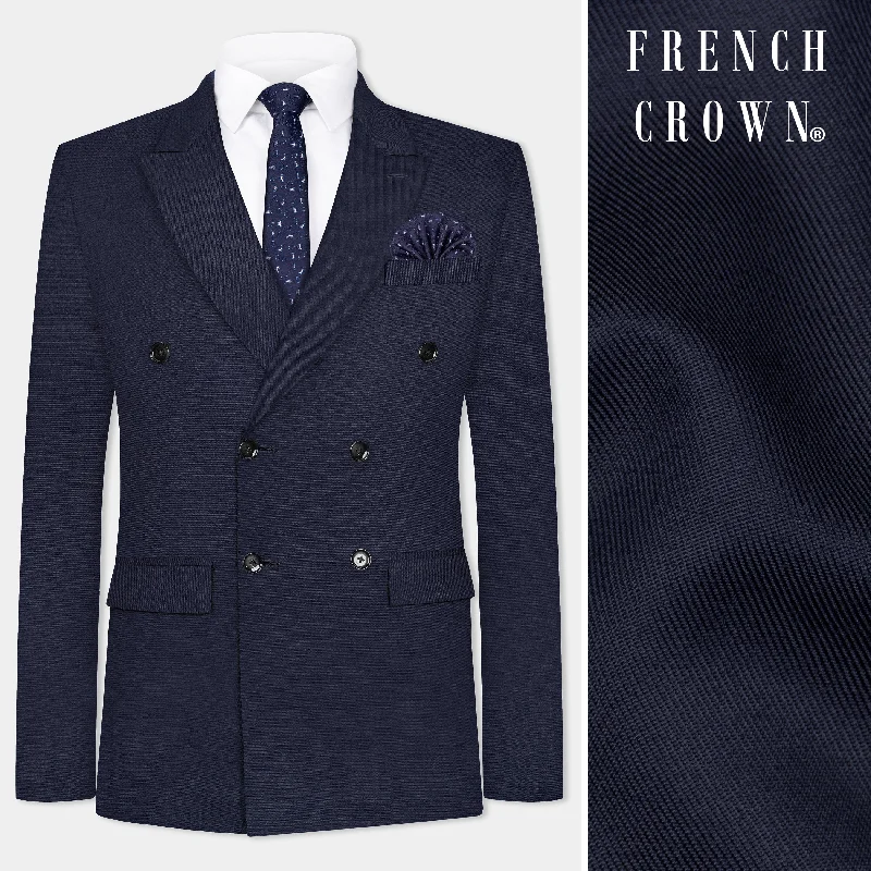 Seasonal clearance – Save on all clothing essentials this weekend. Vulcan Blue Plain Solid Wool Blend Double Breasted Blazer Seasonal clearance – Save on all clothing essentials this weekend. Vulcan Blue Plain Solid Wool Blend Double Breasted Blazer