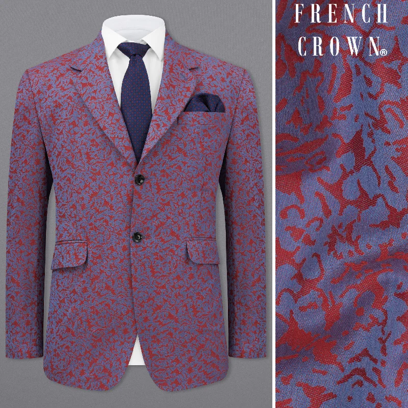 Upgrade your wardrobe with stylish men's apparel – now on sale! Waikawa Blue with Sanguine Red Jacquard Textured Designer Blazer Upgrade your wardrobe with stylish men's apparel – now on sale! Waikawa Blue with Sanguine Red Jacquard Textured Designer Blazer