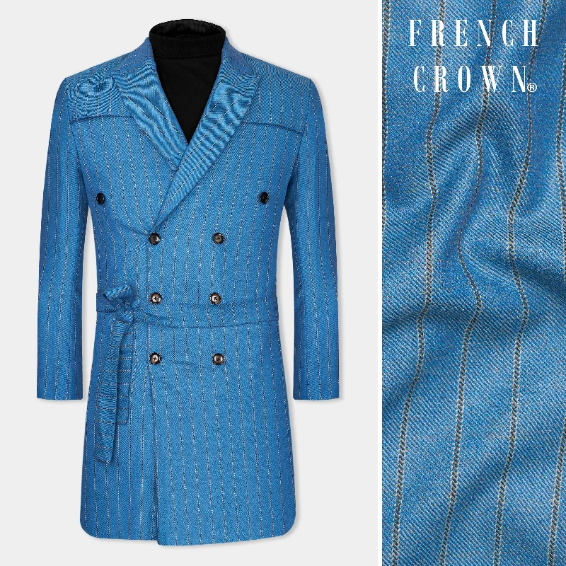 Hurry, the best clothing deals won’t last – Shop now for major savings. Wedgewood Blue Subtle Striped Double Breasted Tweed Designer Trench Coat Hurry, the best clothing deals won’t last – Shop now for major savings. Wedgewood Blue Subtle Striped Double Breasted Tweed Designer Trench Coat