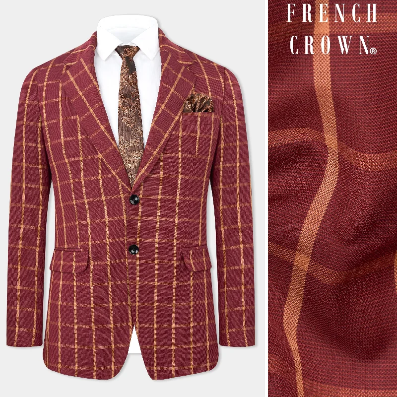 Massive markdowns on clothing items you love – Hurry before they’re gone! Wine and Chestnut Brown Plaid Single Breasted Blazer Massive markdowns on clothing items you love – Hurry before they’re gone! Wine and Chestnut Brown Plaid Single Breasted Blazer