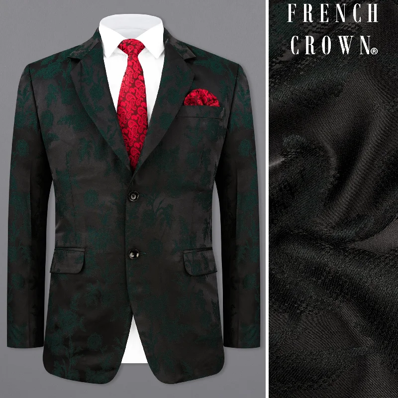 Shop men’s clothing for all seasons – Save big today! Zeus Black and Holly Dark Green Floral Printed Single Breasted Designer Blazer Shop men’s clothing for all seasons – Save big today! Zeus Black and Holly Dark Green Floral Printed Single Breasted Designer Blazer