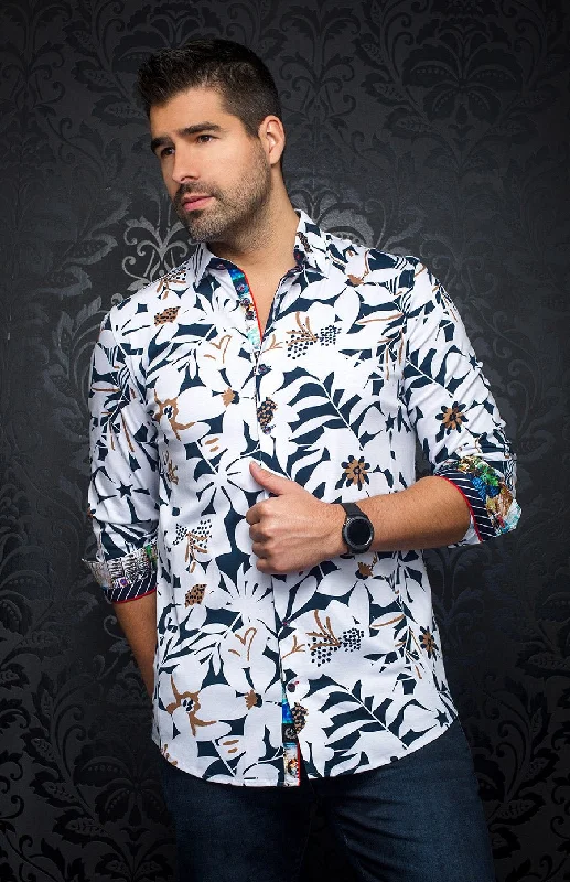 – Shop trendy clothing now.  Au Noir Stretch Shirt | Verso White Navy