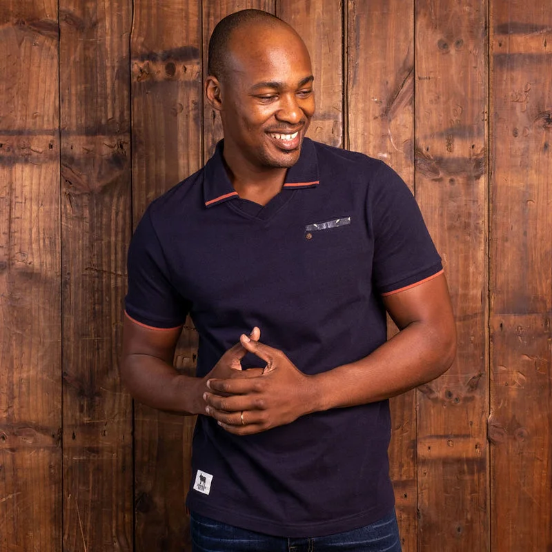 Upgrade your wardrobe with stylish men's apparel – now on sale! Basotho Luxe V-Neck PK Polo Midnight Upgrade your wardrobe with stylish men's apparel – now on sale! Basotho Luxe V-Neck PK Polo Midnight