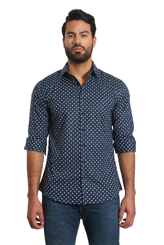 Limited-time promo – up to 70% off on men's essentials. Dark Navy Polka Dots Long Sleeve Shirt Th-2852 Limited-time promo – up to 70% off on men's essentials. Dark Navy Polka Dots Long Sleeve Shirt Th-2852