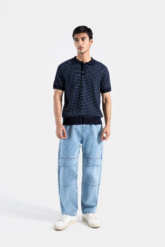 Seasonal sale  Knitted Striped Polo