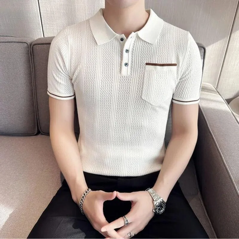 Look your best with exclusive savings on men’s fashion. Knitted Lapel Short Sleeve Men Polo Shirt Look your best with exclusive savings on men’s fashion. Knitted Lapel Short Sleeve Men Polo Shirt
