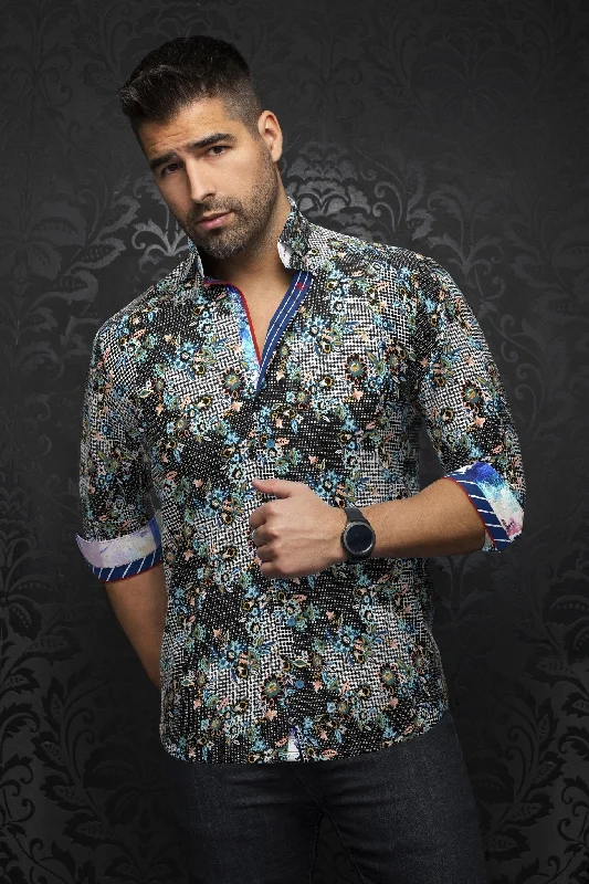Shop clothing essentials at a fraction of the price – AU NOIR | Long Sleeve Shirt | Linero Black/Teal Shop clothing essentials at a fraction of the price – AU NOIR | Long Sleeve Shirt | Linero Black/Teal