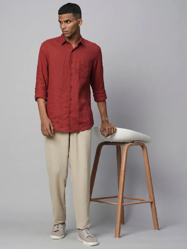 Exclusive discounts on all types of clothing – Shop now! Men's 100% Linen Red Regular Fit Long Sleeved Shirt Exclusive discounts on all types of clothing – Shop now! Men's 100% Linen Red Regular Fit Long Sleeved Shirt