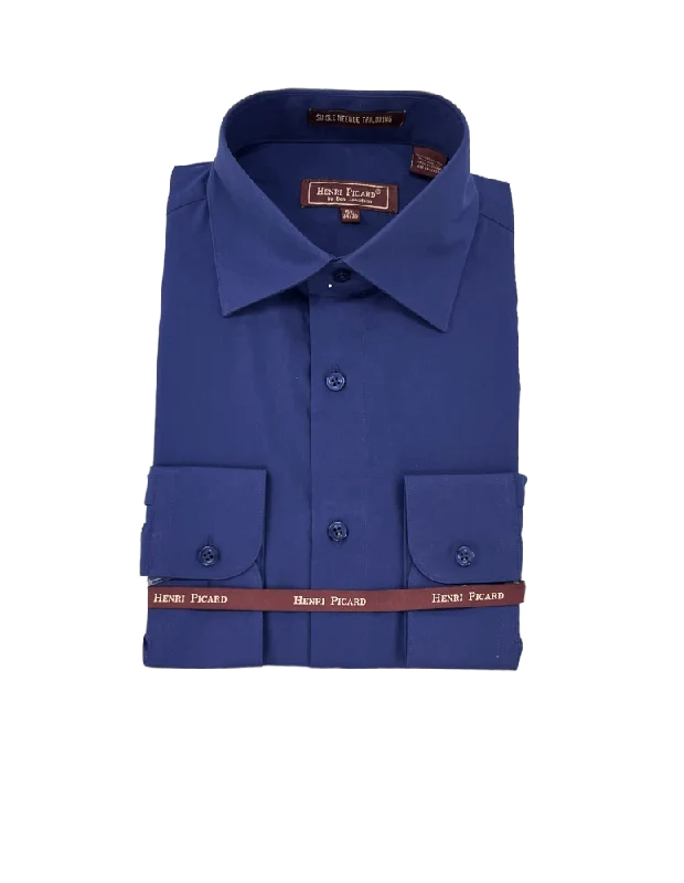 Look sharp without breaking the bank – men’s clothing sale now!  Men's blue dress shirt spread collar convertible cuff regular fit