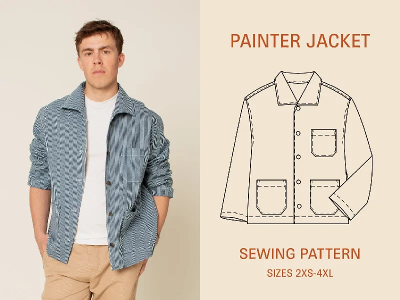 Save on men’s formal wear – perfect for your next event! Painter Jacket pattern- Unisex Save on men’s formal wear – perfect for your next event! Painter Jacket pattern- Unisex