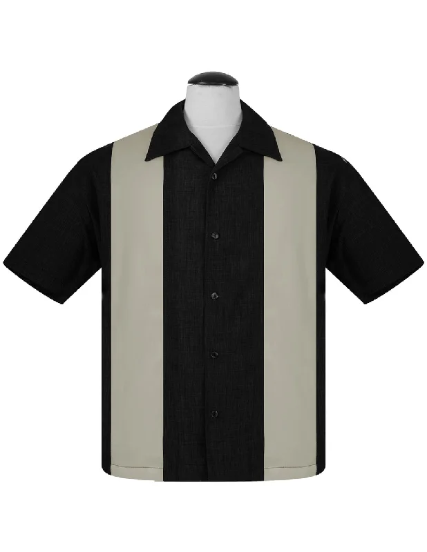 Shop affordable clothing for every season – Big savings this weekend only! PopCheck Double Panel Bowling Shirt in Black/Stone Shop affordable clothing for every season – Big savings this weekend only! PopCheck Double Panel Bowling Shirt in Black/Stone