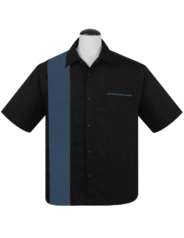 Men’s fashion just got more affordable – shop now! PopCheck Single Panel Bowling Shirt in Black/Blue Men’s fashion just got more affordable – shop now! PopCheck Single Panel Bowling Shirt in Black/Blue