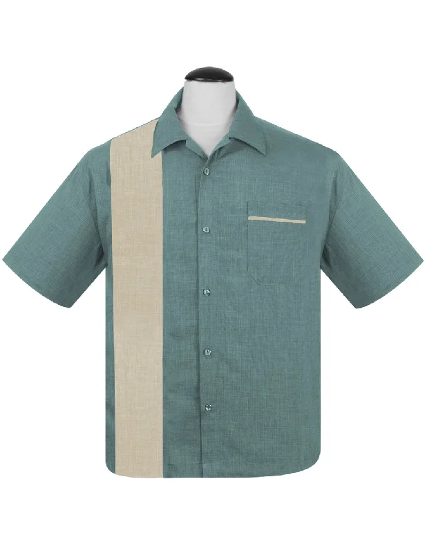 Shop stylish clothing for less – Great deals this week only. PopCheck Single Panel Bowling Shirt in Sea Foam/Stone Shop stylish clothing for less – Great deals this week only. PopCheck Single Panel Bowling Shirt in Sea Foam/Stone