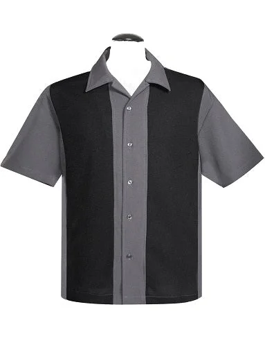 Update your look for less with men’s clothing on sale. Poplin Wide Panel Bowling Shirt in Charcoal/Black Update your look for less with men’s clothing on sale. Poplin Wide Panel Bowling Shirt in Charcoal/Black