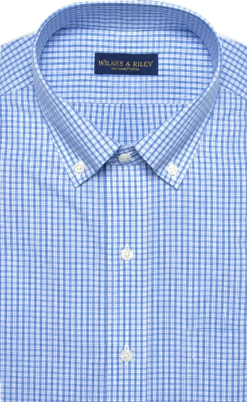 Get ready for your next season with amazing savings on all clothing. Slim Fit Blue Plaid Button-Down Collar Supima® cotton Non-Iron Broadcloth Dress Shirt Get ready for your next season with amazing savings on all clothing. Slim Fit Blue Plaid Button-Down Collar Supima® cotton Non-Iron Broadcloth Dress Shirt