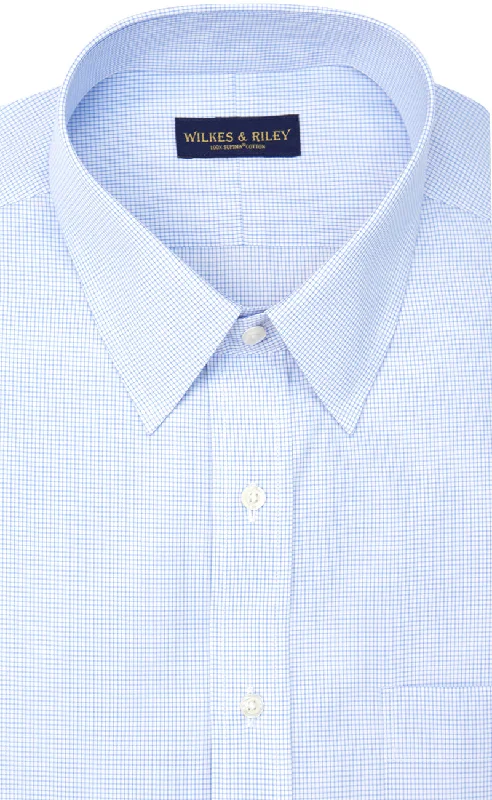 Special offer: Save on everyday clothing essentials – Shop now! Tailored Fit Blue Mini Check Point Collar Supima® Cotton Non-Iron Broadcloth Special offer: Save on everyday clothing essentials – Shop now! Tailored Fit Blue Mini Check Point Collar Supima® Cotton Non-Iron Broadcloth