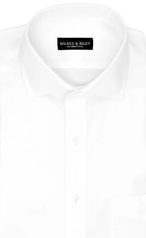 Save more with our buy-more, save-more deals on men’s fashion. Tailored Fit White Solid English Spread Collar Supima® Cotton Non-Iron Pinpoint Oxford Dress Shirt Save more with our buy-more, save-more deals on men’s fashion. Tailored Fit White Solid English Spread Collar Supima® Cotton Non-Iron Pinpoint Oxford Dress Shirt