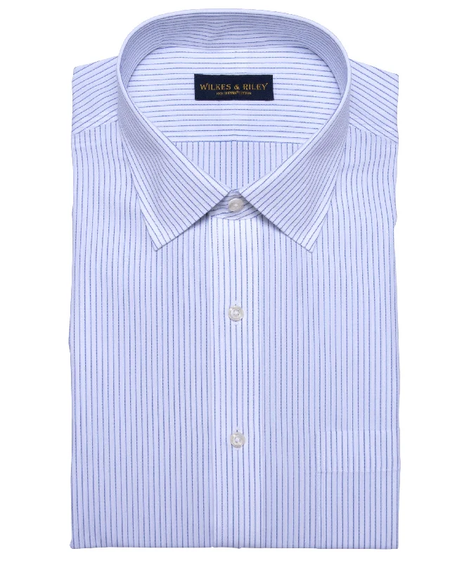 Refresh your wardrobe with the best deals on men's fashion. Tailored Fit White Ground Blue Stripe Spread Collar Supima® Cotton Non-Iron Broadcloth Refresh your wardrobe with the best deals on men's fashion. Tailored Fit White Ground Blue Stripe Spread Collar Supima® Cotton Non-Iron Broadcloth