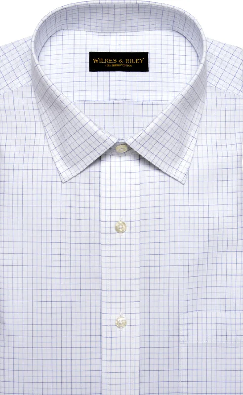 Shop affordable clothing for all occasions – Tailored Fit White Ground Navy / Lt Blue Tattersall Spread Collar Supima® Cotton Non-Iron Broadcloth Shop affordable clothing for all occasions – Tailored Fit White Ground Navy / Lt Blue Tattersall Spread Collar Supima® Cotton Non-Iron Broadcloth