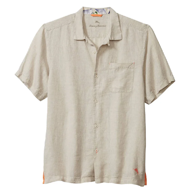 Seasonal sale  Tommy Bahama Sea Glass Linen Short Sleeve Camp Shirt - Natural*