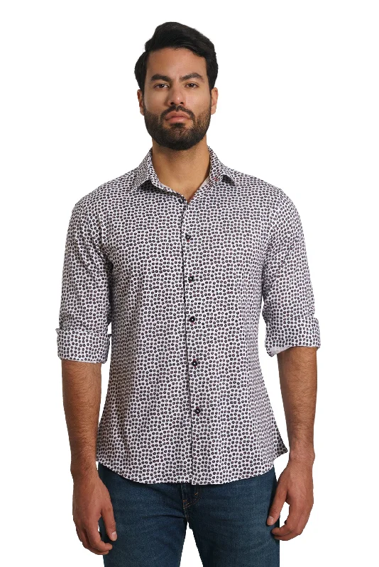 Exclusive online offer: Save 30% on all men's clothing. White Print Long Sleeve Shirt Th-2859 Exclusive online offer: Save 30% on all men's clothing. White Print Long Sleeve Shirt Th-2859
