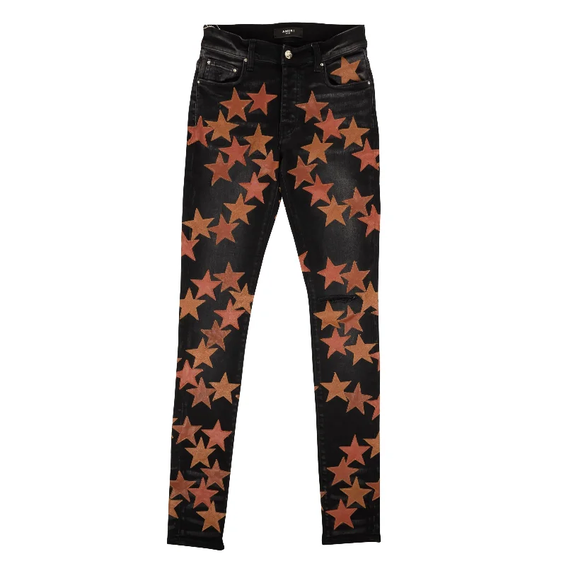Enjoy exclusive discounts.  Amiri Chemist Star Skinny Denim Jeans - Black/Brown