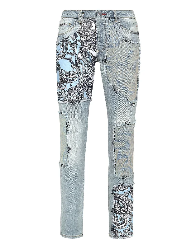 Don’t miss out – Limited-time Denim Trousers Super Straight Cut Fit Paisley Patchwork Don’t miss out – Limited-time Denim Trousers Super Straight Cut Fit Paisley Patchwork