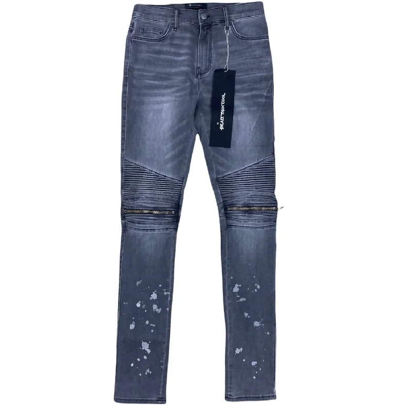 Massive markdowns on clothing items you love – Hurry before they’re gone! Men's Moto Jeans In Grey Massive markdowns on clothing items you love – Hurry before they’re gone! Men's Moto Jeans In Grey