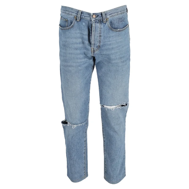 Save on trendy clothing for every season –Shoppers get exclusive deals. Saint Laurent Distressed Jeans in Light Blue Cotton Save on trendy clothing for every season –Shoppers get exclusive deals. Saint Laurent Distressed Jeans in Light Blue Cotton
