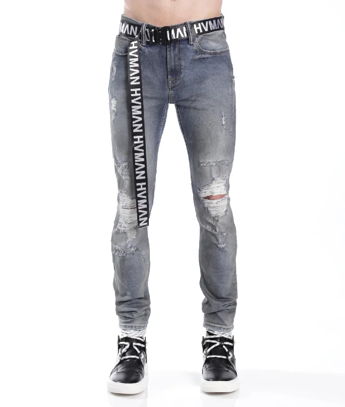 Exclusive discounts on men's fashion – shop today! Strat Super Skinny Fit Jean W/Black Belt In Alloy Exclusive discounts on men's fashion – shop today! Strat Super Skinny Fit Jean W/Black Belt In Alloy
