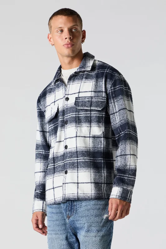 Exclusive offers on the latest clothing styles for men .  Plaid Collared Shacket
