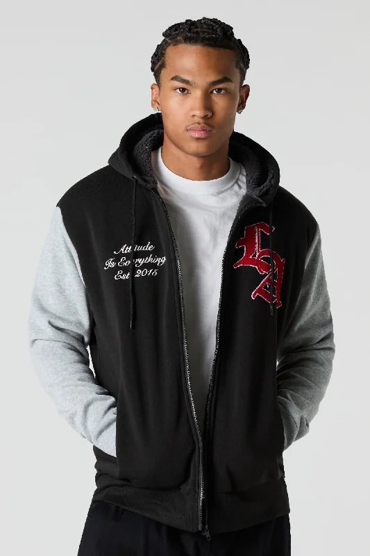 Save big on all types of clothing – Shop the sale now! Sherpa Lined Fleece Varsity Hoodie Save big on all types of clothing – Shop the sale now! Sherpa Lined Fleece Varsity Hoodie