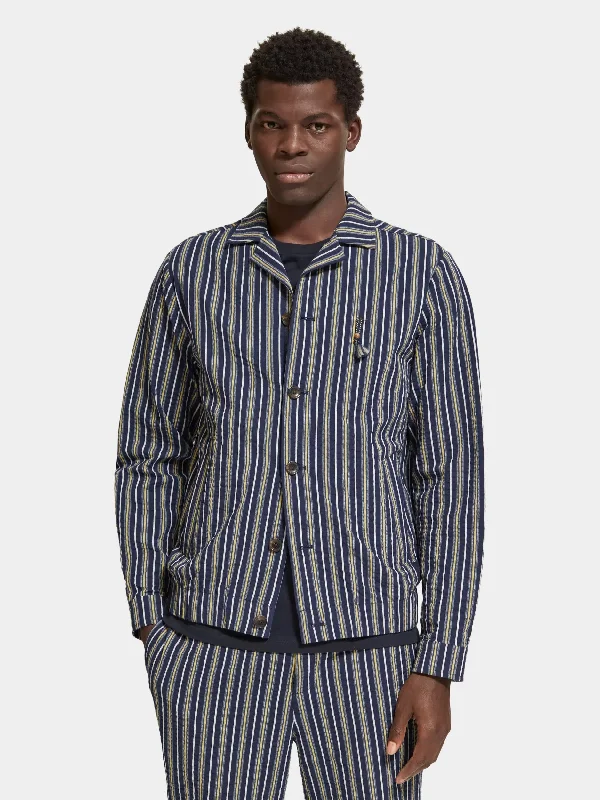 Shop clothing essentials at a fraction of the price –  Cotton seersucker blouson jacket