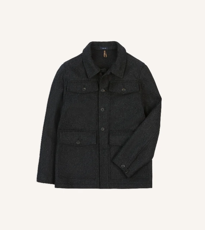 Best deals fashion – Don’t miss the latest clothing discounts. Drake's by A. Levine Charcoal Wool Mackinaw Jacket Best deals fashion – Don’t miss the latest clothing discounts. Drake's by A. Levine Charcoal Wool Mackinaw Jacket