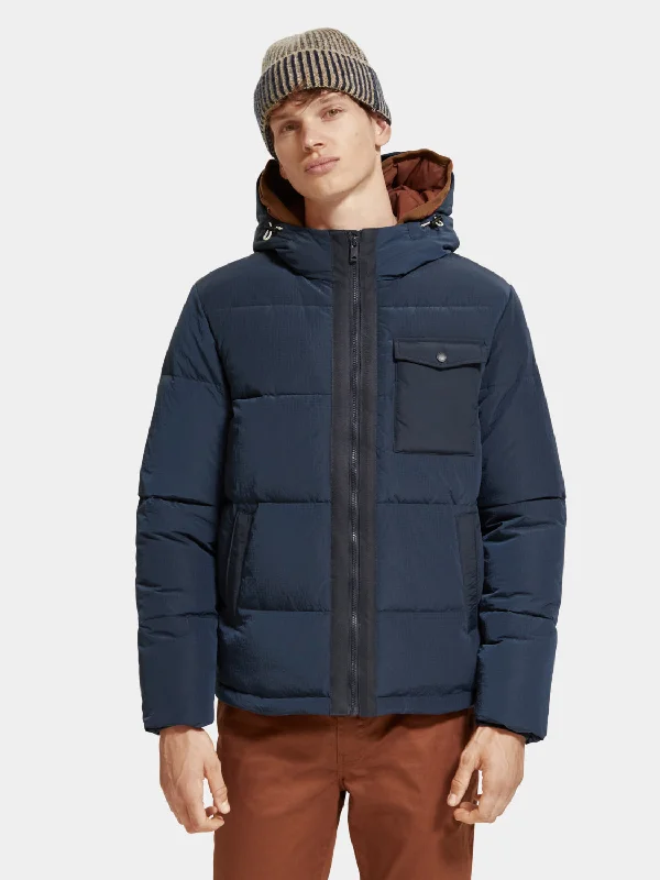 Save on men’s formal wear – perfect for your next event!  Hooded puffer jacket