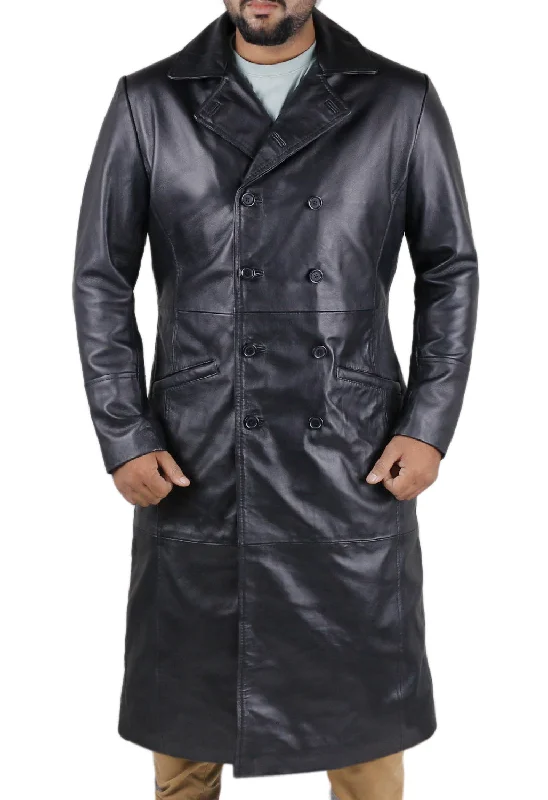 Huge deals on men’s clothing – Limited-time only! Kyrin Aviator-Inspired Long Leather Overcoat Huge deals on men’s clothing – Limited-time only! Kyrin Aviator-Inspired Long Leather Overcoat