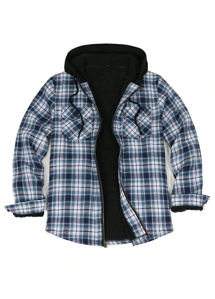 Shop affordable clothing for every season – Big savings this weekend only! Men's Sherpa Lined Full Zip Up Flannel Plaid Hooded Jacket Shop affordable clothing for every season – Big savings this weekend only! Men's Sherpa Lined Full Zip Up Flannel Plaid Hooded Jacket