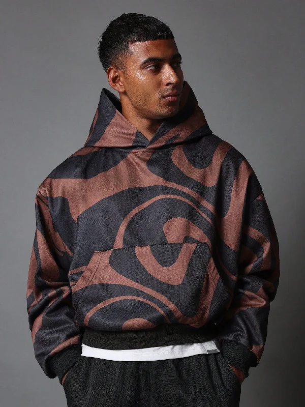 Shop affordable clothing for all occasions –  Crop Fit Swirl Printed Overhead Hoodie